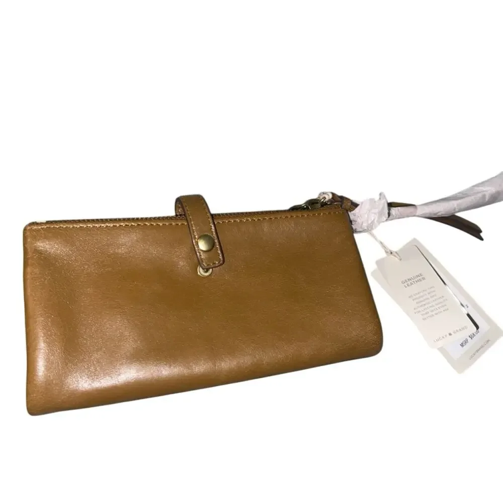 Lucky Brand Koda Leather Wallet Topanga Tan NWT Boho minimalist staple capsule